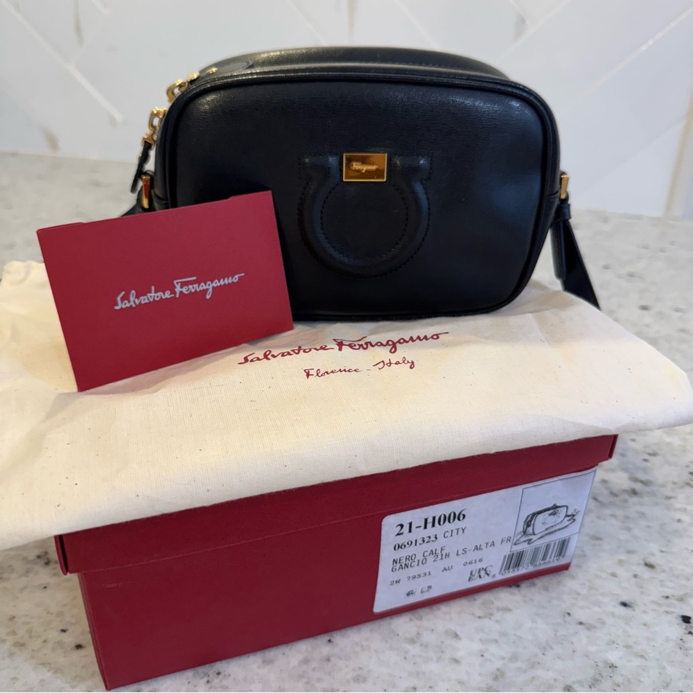 Salvatore Ferragamo Black Leather Mini Bag